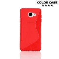 Силиконовый чехол для Samsung Galaxy A7 2016 SM-A710F - S-образный Красный