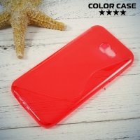 Силиконовый чехол для Samsung Galaxy A7 (2017)  - S-образный Красный