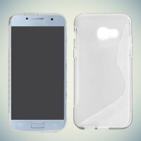 Силиконовый чехол для Samsung Galaxy A7 (2017)  - S-образный Прозрачный