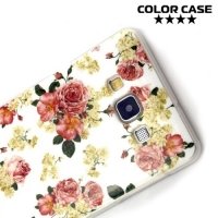 Силиконовый чехол для Samsung Galaxy A7 - с рисунком Розы