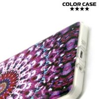 Силиконовый чехол для Samsung Galaxy A7 - с рисунком Фиолетовый узор