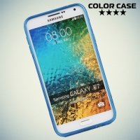 Силиконовый чехол для Samsung Galaxy E7 - S-образный Синий