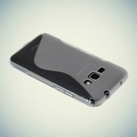 Силиконовый чехол для Samsung Galaxy J1 2016 SM-J120F - S-образный Прозрачный