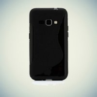 Силиконовый чехол для Samsung Galaxy J1 2016 SM-J120F - S-образный Черный