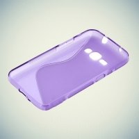 Силиконовый чехол для Samsung Galaxy J1 2016 SM-J120F - S-образный Фиолетовый