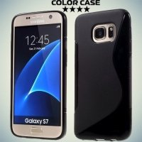 Силиконовый чехол для Samsung Galaxy S7 - S-образный Черный