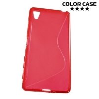 Силиконовый чехол для Sony Xperia X - S-образный Красный