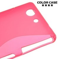Силиконовый чехол для Sony Xperia Z3 Compact D5803 - S-образный Розовый