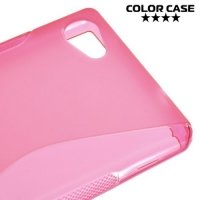Силиконовый чехол для Sony Xperia Z5 Compact E5823 - S-образный Розовый