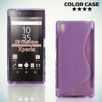 Силиконовый чехол для Sony Xperia Z5 Premium - S-образный Фиолетовый