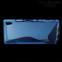 Силиконовый чехол для Sony Xperia Z5 - S-образный Синий