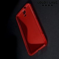 Силиконовый чехол для HTC One E9 Plus S-образный - Красный