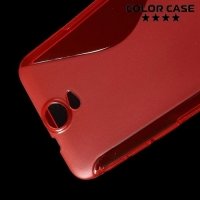 Силиконовый чехол для HTC One E9 Plus S-образный - Красный