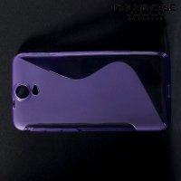 Силиконовый чехол для HTC One E9 Plus S-образный - Фиолетовый
