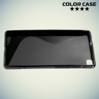 Силиконовый чехол для Huawei P8 - Черный S-образный