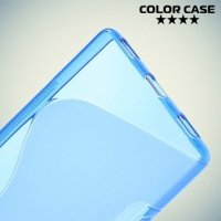Силиконовый чехол для Huawei P8 - Синий S-образный