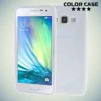 Силиконовый чехол для Samsung Galaxy A3 - белый S-образный