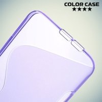 Силиконовый чехол для Samsung Galaxy A8 - фиолетовый S-образный