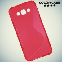 Силиконовый чехол для Samsung Galaxy A8 - красный S-образный