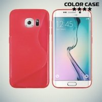 Силиконовый чехол для Samsung Galaxy S6 Edge - красный S-образный