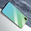 Силиконовый Градиентный Стеклянный Чехол для Huawei Honor 8S / Y5 2019 Зеленый / Синий