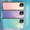 Силиконовый Градиентный Стеклянный Чехол для iPhone 12 Синий / Розовый