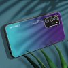 Силиконовый Градиентный Стеклянный Чехол для Samsung Galaxy A21s Фиолетовый