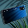 Силиконовый Градиентный Стеклянный Чехол для Samsung Galaxy A31 Синий / Черный