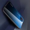 Силиконовый Градиентный Стеклянный Чехол для Samsung Galaxy A51 Синий / Черный