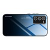 Силиконовый Градиентный Стеклянный Чехол для Samsung Galaxy A52 Синий / Черный