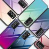 Силиконовый Градиентный Стеклянный Чехол для Samsung Galaxy A52 Синий / Розовый