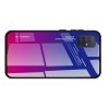 Силиконовый Градиентный Стеклянный Чехол для Samsung Galaxy A71 Синий / Розовый
