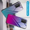 Силиконовый Градиентный Стеклянный Чехол для Samsung Galaxy A72 Розовый / Фиолетовый