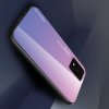 Силиконовый Градиентный Стеклянный Чехол для Samsung Galaxy S20 Розовый