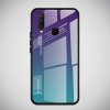 Силиконовый Градиентный Стеклянный Чехол для Vivo Y17 / Y15 / Y12 Синий / Фиолетовый