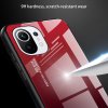Силиконовый Градиентный Стеклянный Чехол для Xiaomi Mi 11 Красный / Черный