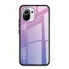 Силиконовый Градиентный Стеклянный Чехол для Xiaomi Mi 11 Розовый / Фиолетовый