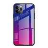Силиконовый Градиентный Устойчивый к Царапинам Стеклянный Чехол для iPhone 11 Pro Max Синий / Розовый