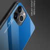 Силиконовый Градиентный Устойчивый к Царапинам Стеклянный Чехол для iPhone 11 Pro Синий / Черный