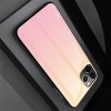 Силиконовый Градиентный Устойчивый к Царапинам Стеклянный Чехол для iPhone 11 Pro Золотой / Розовый