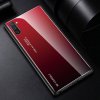 Силиконовый Градиентный Устойчивый к Царапинам Стеклянный Чехол для Samsung Galaxy Note 10 Красный / Черный