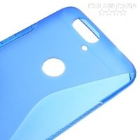 Силиконовый чехол для Huawei Nexus 6P - S-образный Синий