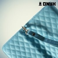 Универсальный чехол футляр сумочка для телефона Ромбус - голубой