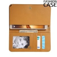 Универсальный чехол кошелек сумочка для телефона 6 дюймов - бежевый