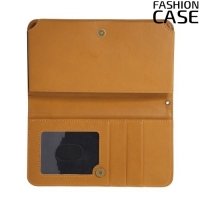 Универсальный чехол кошелек сумочка для телефона 6 дюймов - бежевый