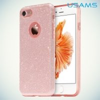 Usams Искрящийся блестящий чехол для iPhone 8/7 - Розовый