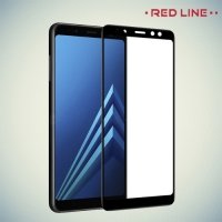 Защитное стекло Full Glue для Samsung Galaxy A8 Plus 2018 - Черное Red Line