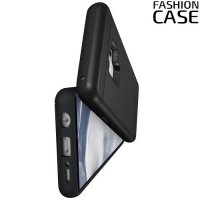 Защитный чехол для Samsung Galaxy S9 Plus с подставкой и отделением для карты - Черный