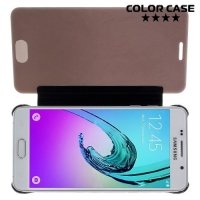 Зеркальный чехол книжка ColorCase с функцией Clear View Cover для Samsung Galaxy A5 2016 - Черный