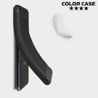 Жесткий силиконовый чехол для Asus Zenfone Live ZB501KL с карбоновыми вставками - Черный